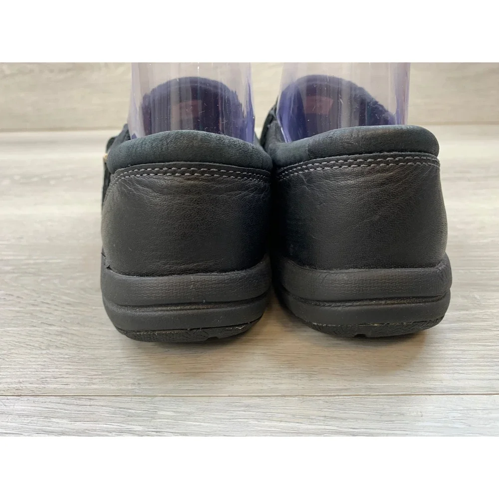 Merrell Women's Black Leather Slip On Buckle Flats Shoes 8 Trail Casual Shoes